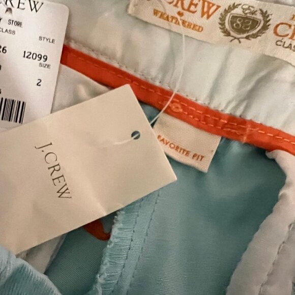 J Crew Critter Broken In Chino Pants Crop Length Whales Blue Size 2 - Picture 7 of 10